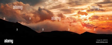 Dolomites sunrise natural landcape in North Italy Stock Photo - Alamy