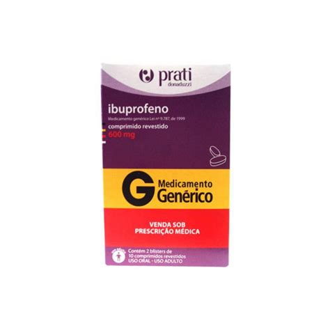 IBUPROFENO 600MG 20 COMPRIMIDOS PRATI DONADUZZI Drogaria Cristal