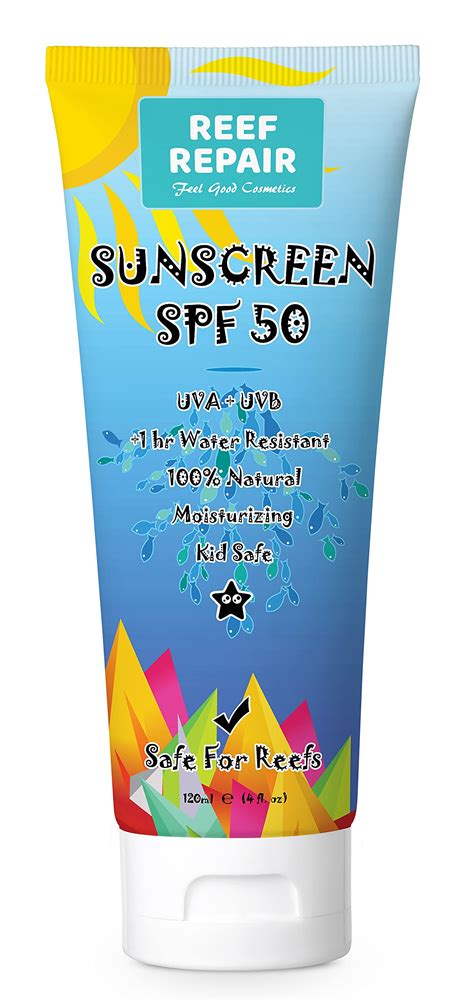 Reef Safe Sunscreen Spf 50 All Natural Water Resistant Moisturizing