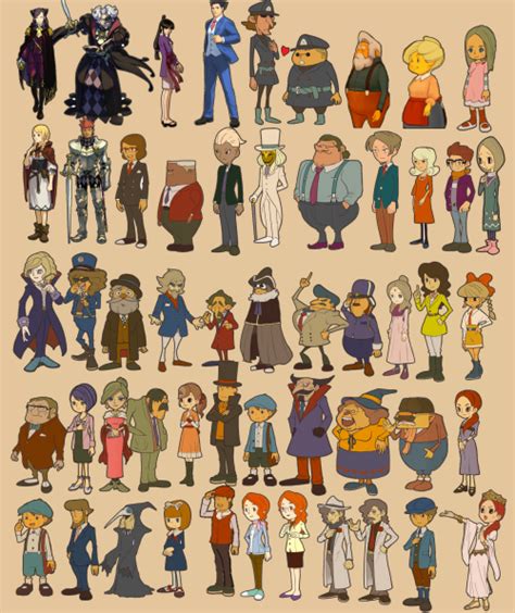 Many Layton Characters Character Design Professor Layton Character