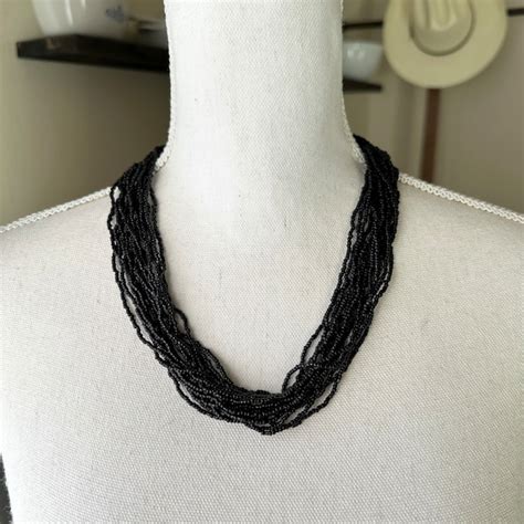 Multi Strand Seed Bead Necklace Etsy