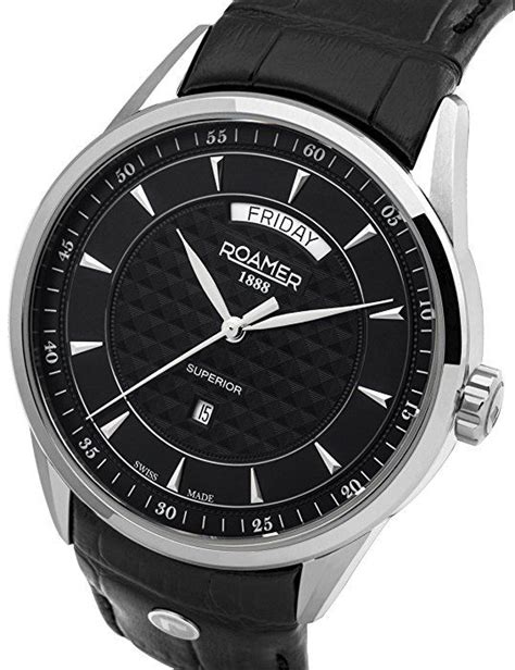 Roamer Mens Quartz Watch With Black Dial Analogue Display And Black