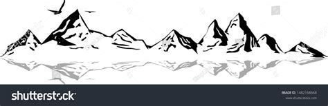 Mountain Skyline Landscape Vector Silhouette Stock Vector (Royalty Free ...