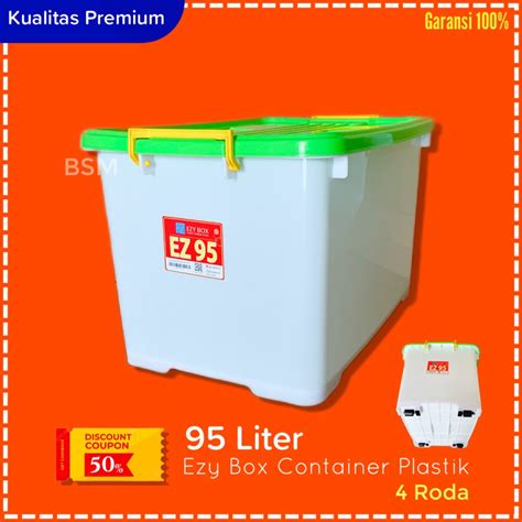 Jual BSM CONTAINER BOX BESAR EZY CB 95 LITER KOTAK TEMPAT PENYIMPANAN