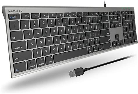 Macally Ultra Slim Usb Wired Computer Keyboard Works Great As Both A Windows Or