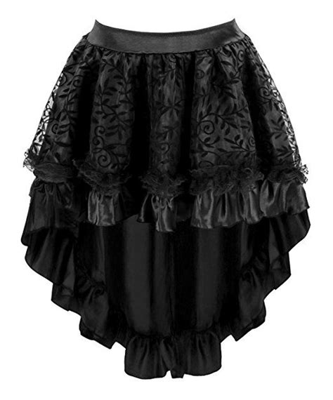 Charmian Women S Steampunk Retro Gothic Vintage Satin High Low Skirt