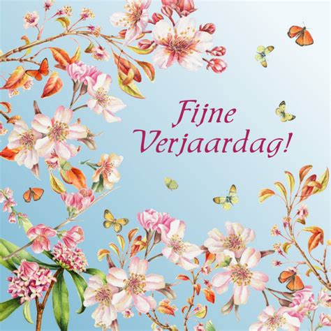 Verjaardagskaart Bloemen Vlinders Lucht Verjaardagskaart