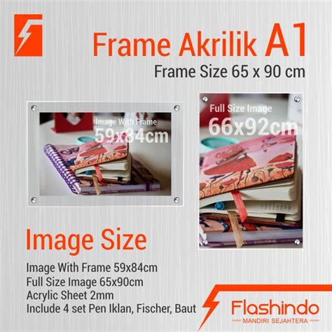 Jual Frame Akrilik A1 65x90cm 2mm Acrylic Frame Display Poster Dinding