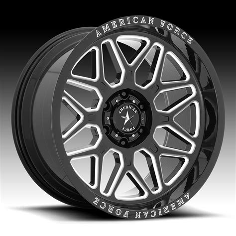 American Force Rush Ac Gloss Black Milled Custom Truck Wheels Rims