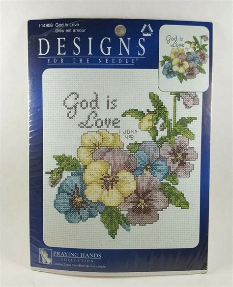 Leisure Arts God Is Love Cross Stitch Kit Designs For The Needle Floral