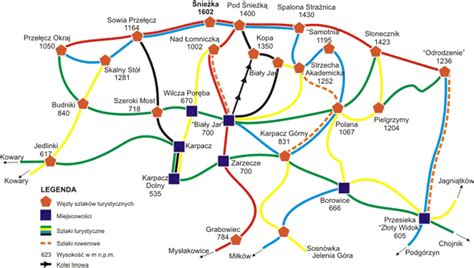 Mapa Szlak W Turystycznych I Rowerowych