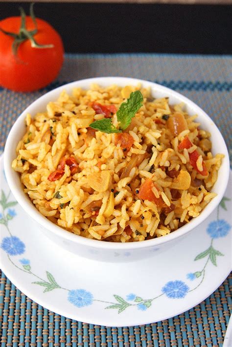 Tomato Rice Thakkali Sadam Easy South Indian Variety Rice Recipe