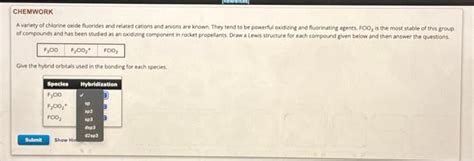 Solved A variety of chlorine oxide fuorides and related | Chegg.com