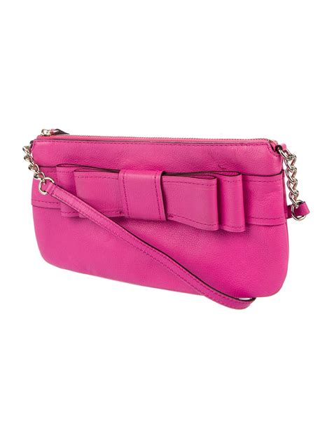 Kate Spade New York Leather Bow Crossbody Bag Pink Crossbody Bags