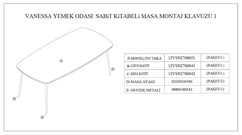 VANESSA YEMEK ODASI 22VSN3150VEVB MONTAJ KILAVUZLARI