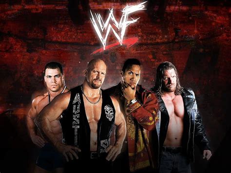 Wwf Kurt Angle Stone Cold Steve Austin The Rock Triple H Stone