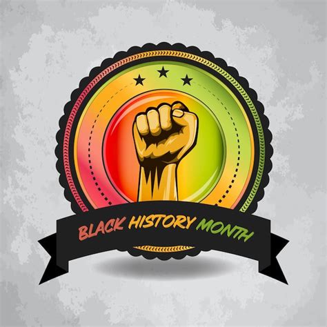 Insignia Del Mes De La Historia Negra Estilo 3d Vector Premium