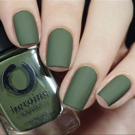 Poison Ivy Green Nails Matte Olive Green Nails Green Nail Polish