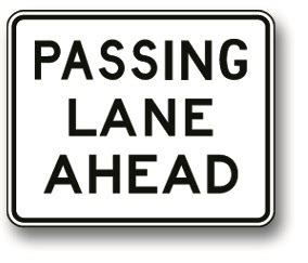 Passing lane ahead sign - Zumar