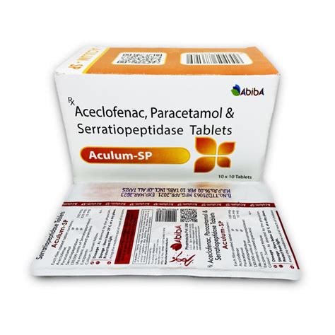 Aceclofenac Paracetamol Serratiopeptidase Tablets Manufacturer