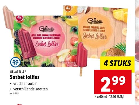 Gelatelli Sorbet Lollies Nr Promotie Bij Lidl