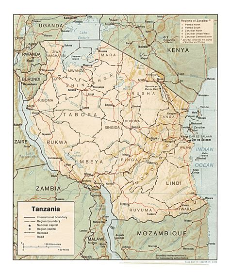 Detailed Relief Map Of Tanzania Tanzania Africa Mapsland Maps Porn