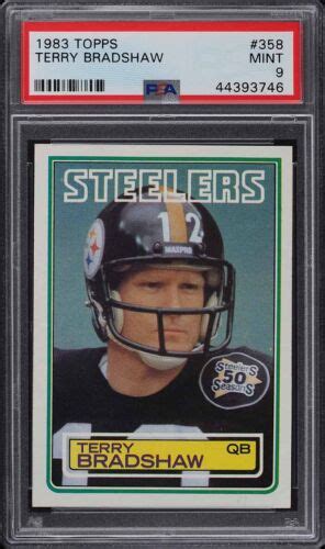 Topps Fb Card Terry Bradshaw Pittsburgh Steelers Hof Psa