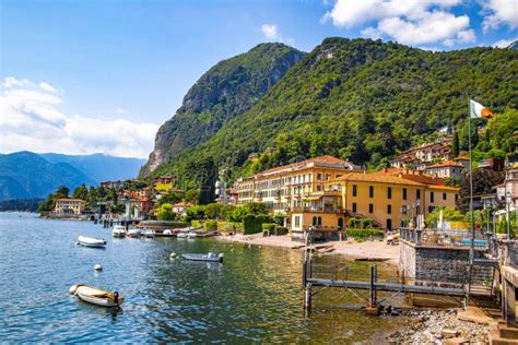 Street View of Menaggio Town in Lake Como, Lombardy, Northern Italy ...