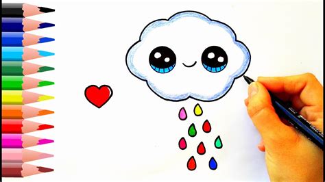 How To Draw A Rain Cloud Yağmur Bulutu Nasıl Çizilir Youtube