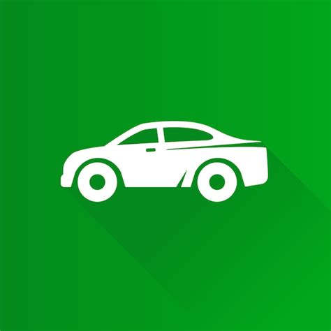 Premium Vector Car Flat Color Icon Long Shadow Vector Illustration