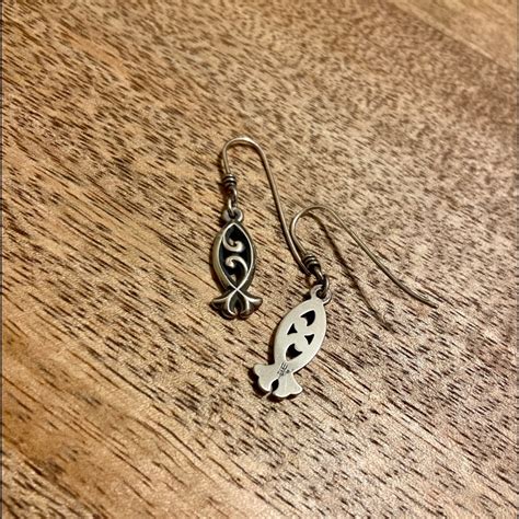 James Avery Ichthus Earrings Retired Gem