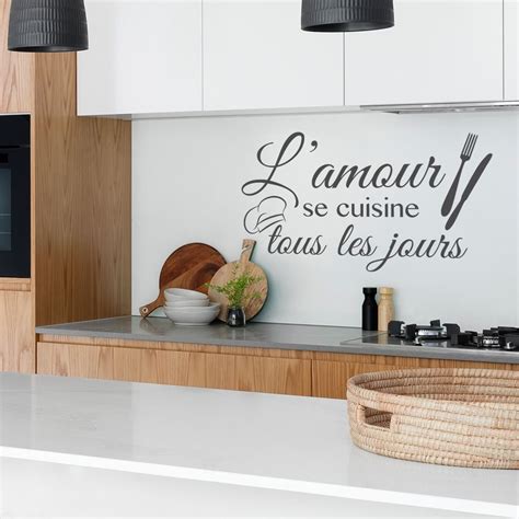 L Amour Se Cuisine Tous Les Jours Stickers Muraux Citation Cuisine