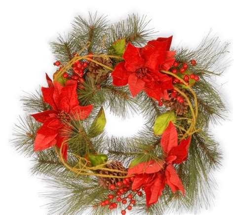 24 Poinsettia Wreath Outdoor Christmas Wreaths Artificial Christmas