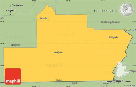 Savanna Style Simple Map of Coaticook