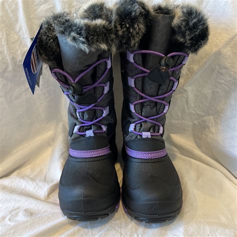 Kamik Youth Snowgypsy 3 Waterproof Snow Boots Charcoal Orchid Size 11 For Sale Online Ebay