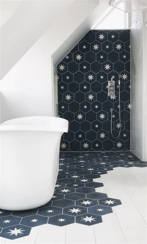 Hexagon Bathroom Floor Tile Designs