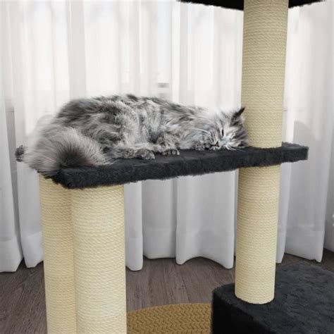 CESAR Arbre à chat avec griffoirs en sisal Gris foncé 71 cm