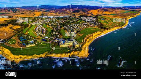 Aerial view of Half Moon Bay Golf Links golf course, Half Moon Bay, California, USA Stock Photo ...