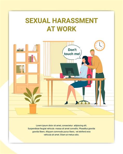 Sexual Harassment At Work Poster Vector Template Stock Vector Illustration Of Graphic