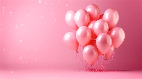 Premium Photo | Pink balloons with pink color background