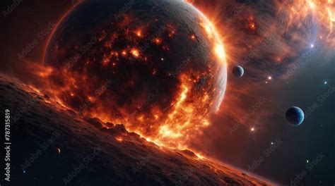 Planets In The Universe Collide With Each Other And Cause Flames To