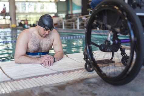 Physical Impairment Swimming Disabled Swimming Pool Stock Photos