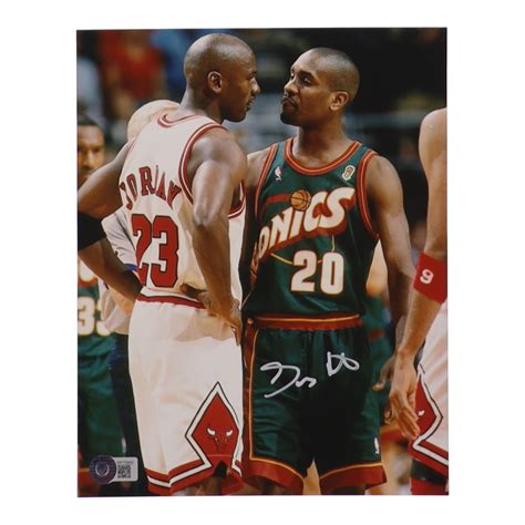 Gary Payton Signed Supersonics X Photo Beckett Pristine Auction