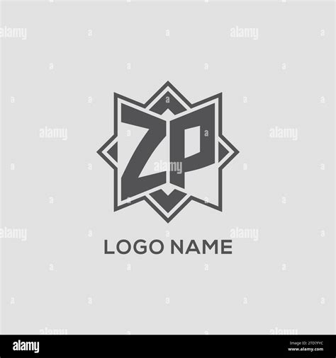 Monogram ZP Logo With Eight Point Star Style Design Vector Graphic