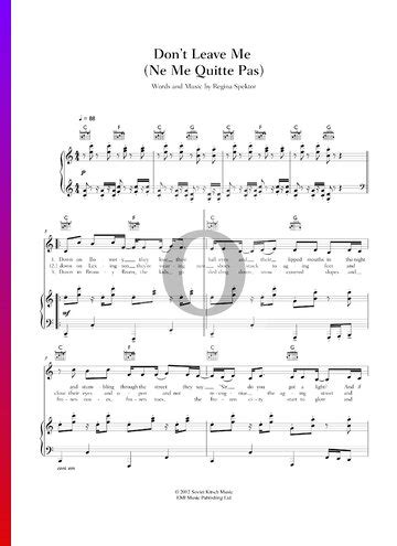 Don T Leave Me Ne Me Quitte Pas Regina Spektor Piano Sheet Music