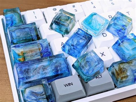 Belles Touches De Clavier En R Sine Translucides Bleues Et Etsy