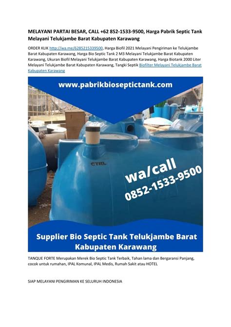 Melayani Partai Besar Call Harga Pabrik Septic Tank