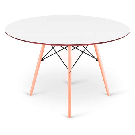 Mesa De Jantar Redonda Eames Eiffel Tampo Branco Cm Madeiramadeira