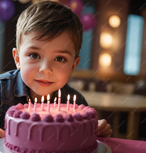 Premium Photo | Happy birthday excited child boy celebrating and having ...