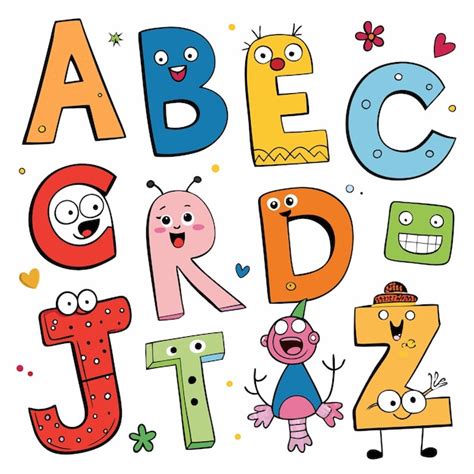 Cartoon Alphabet Letters With Funny Faces Premium Ai Generated Vector